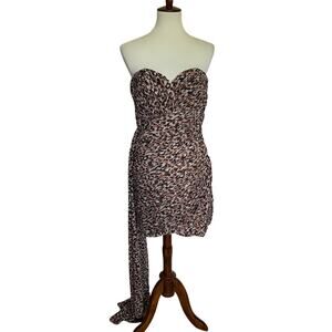 LAVISH ALICE HAND PLEATED CHIFFON SWEETHEART MINI DRESS